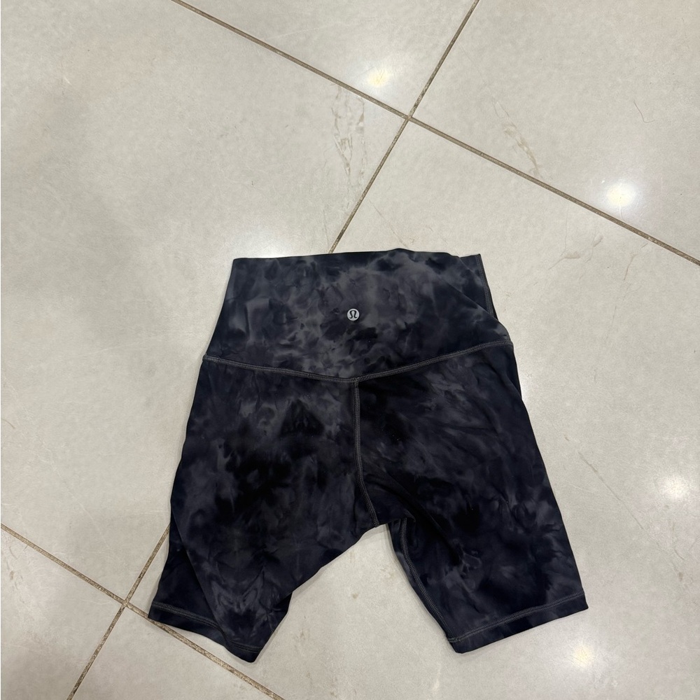 lululemon athletica Black Tie-Dye Bike Shorts